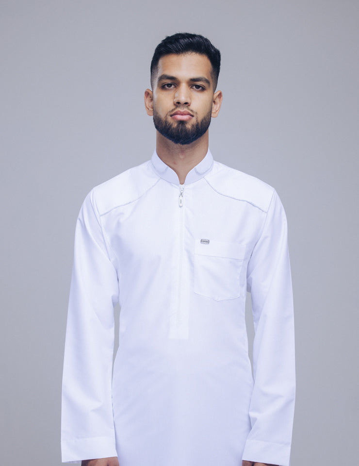 Amaani Edge Thobe - White