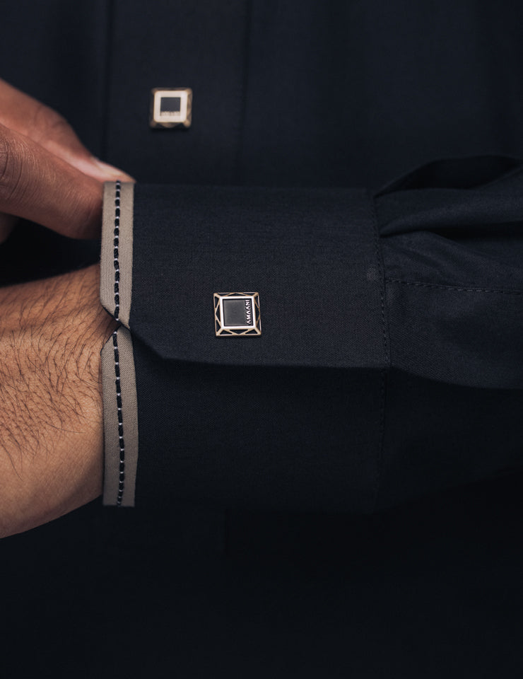 Amaani Elegance Thobe Black