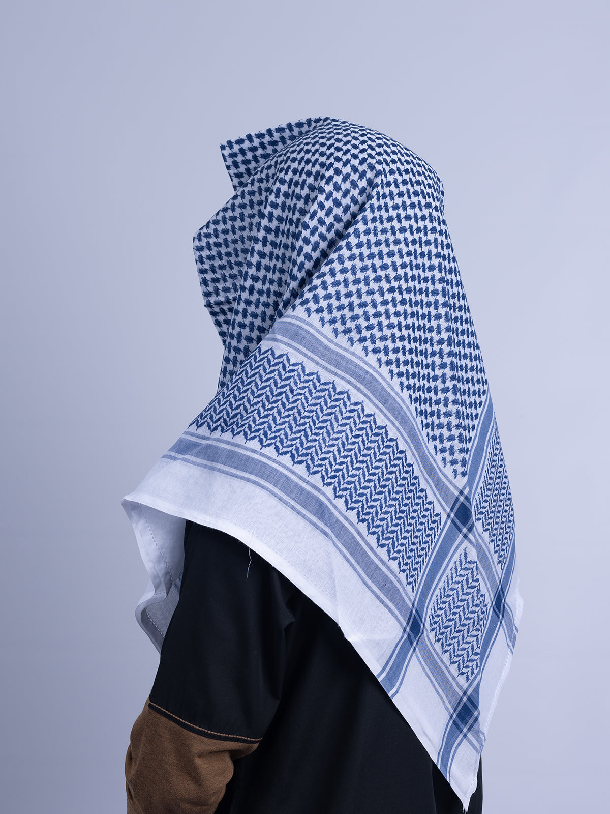 Shemagh White & Royal Blue