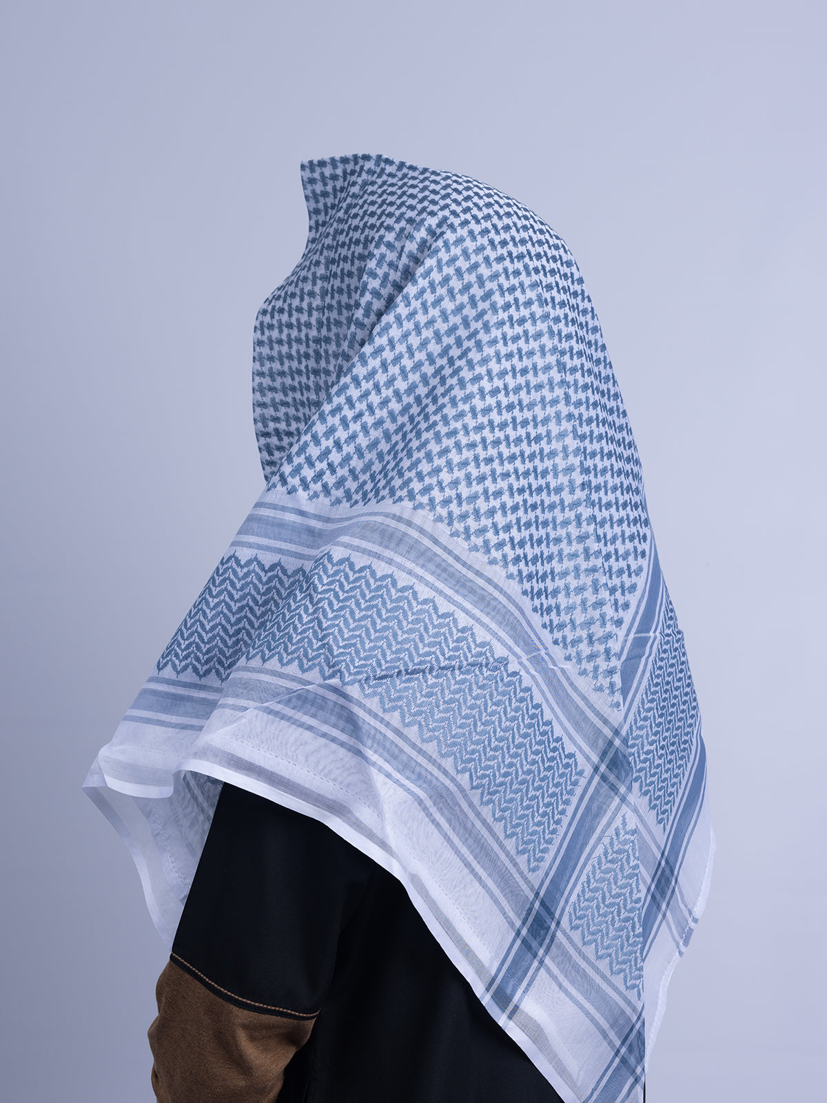 Shemagh White & Teal